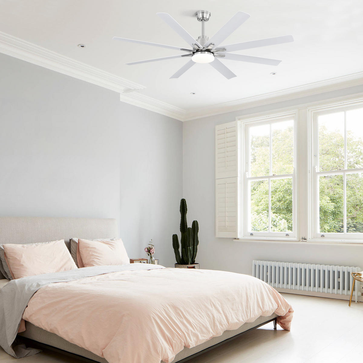 DECKENVENTILATOR DE-16279 66 Zoll Smart mit App/Alexa Steuerung - Weiß, Kunststoff (168/168/25.8cm) - ComfortXL