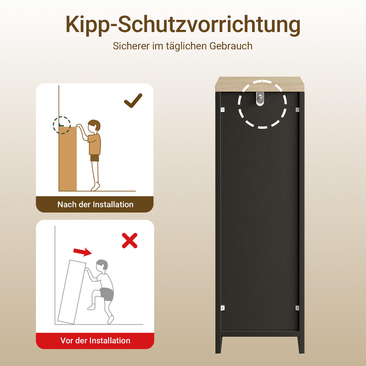 NACHTTISCH schmal mit 2 Schubladen, 20x35x60cm Schwarz - Schwarz, Holzwerkstoff (20/60/35cm) - SoBuy