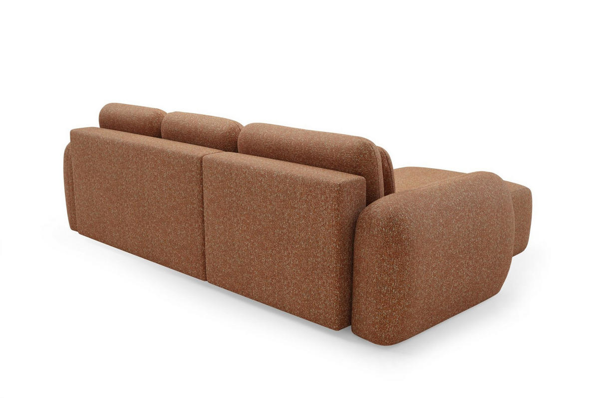 ECKSOFA Gaston Mit Schlaffunktion - Rotbraun, Holzwerkstoff/Textil (304/190cm) - Fun Möbel