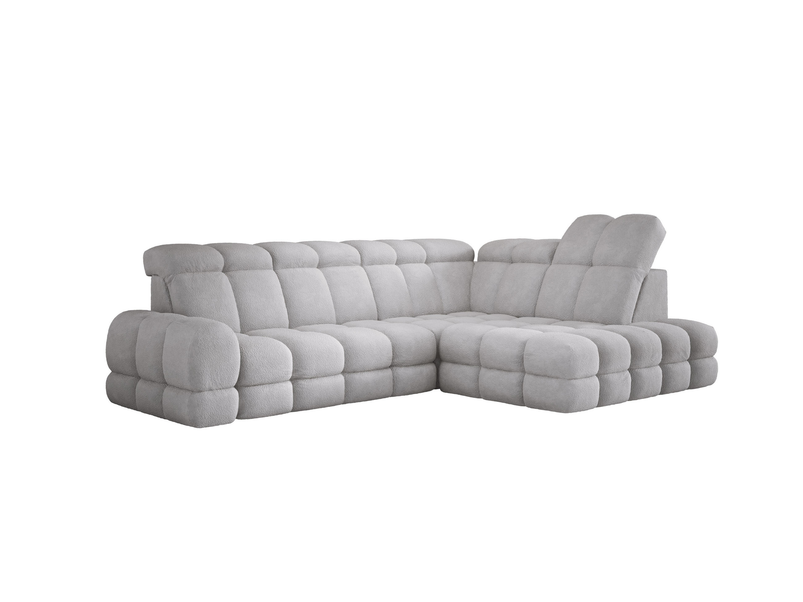 ECKSOFA TOLLO Anthology-stoff L-form 302x217x105 cm grau - Silbereichenfarben, Holz/Textil (217/302cm) - DomoHome
