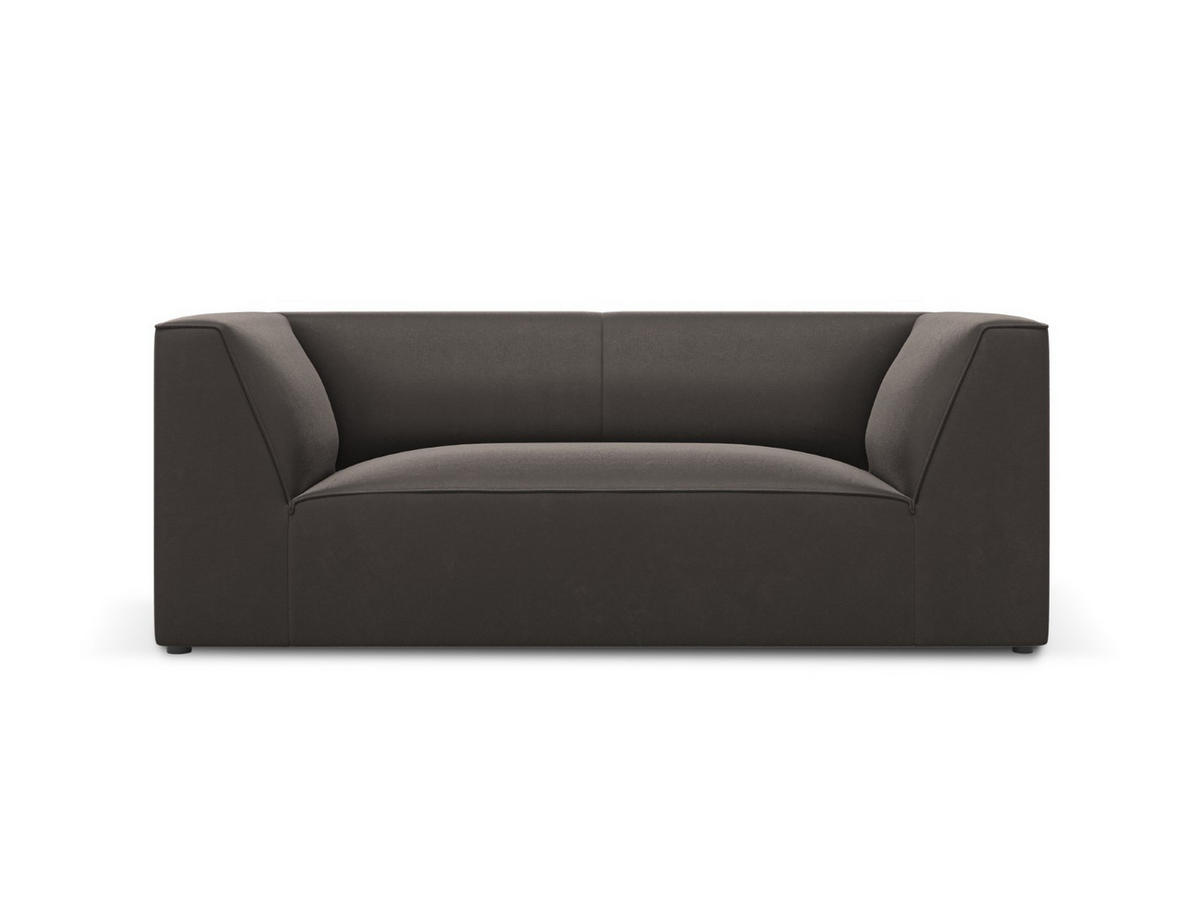 SOFA Ruby aus Samt dunkelgrau 2 Sitzplätze - Dunkelgrau, Textil (93/69/174cm) - Micadoni