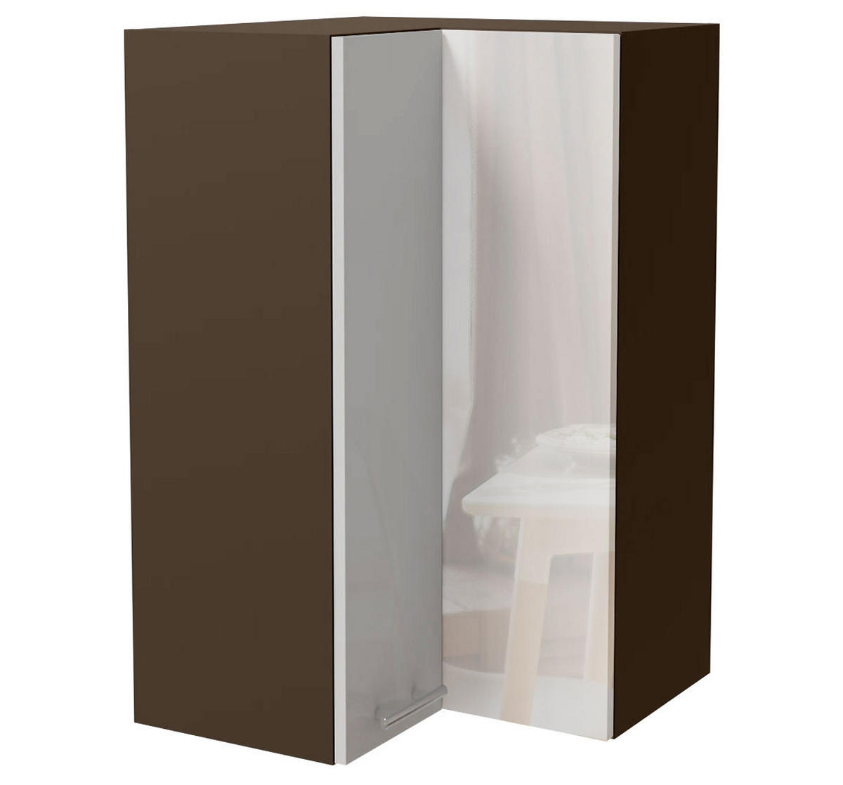 ECKHÄNGESCHRANK Essen W14/60 Weiß Hochglanz / Lava Matt 60 / 60 / 96cm - Dunkelgrau/Weiß Hochglanz, Holz/Holzwerkstoff (60/96/60cm) - Feldmann-Wohnen