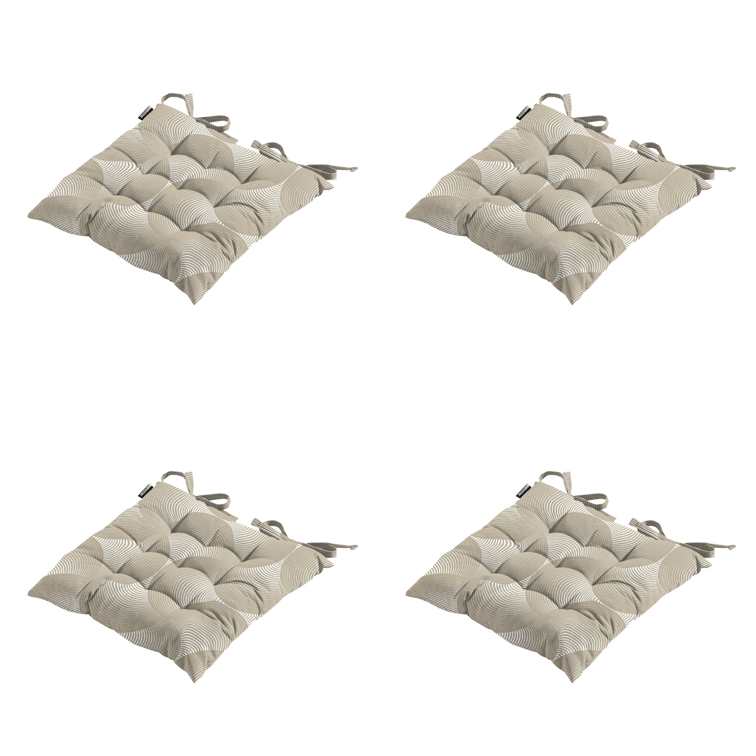 SITZKISSEN Napels - Taupe - 46/46/8 cm - 4er-Set - Taupe, Textil (46/8/46cm) - Madison