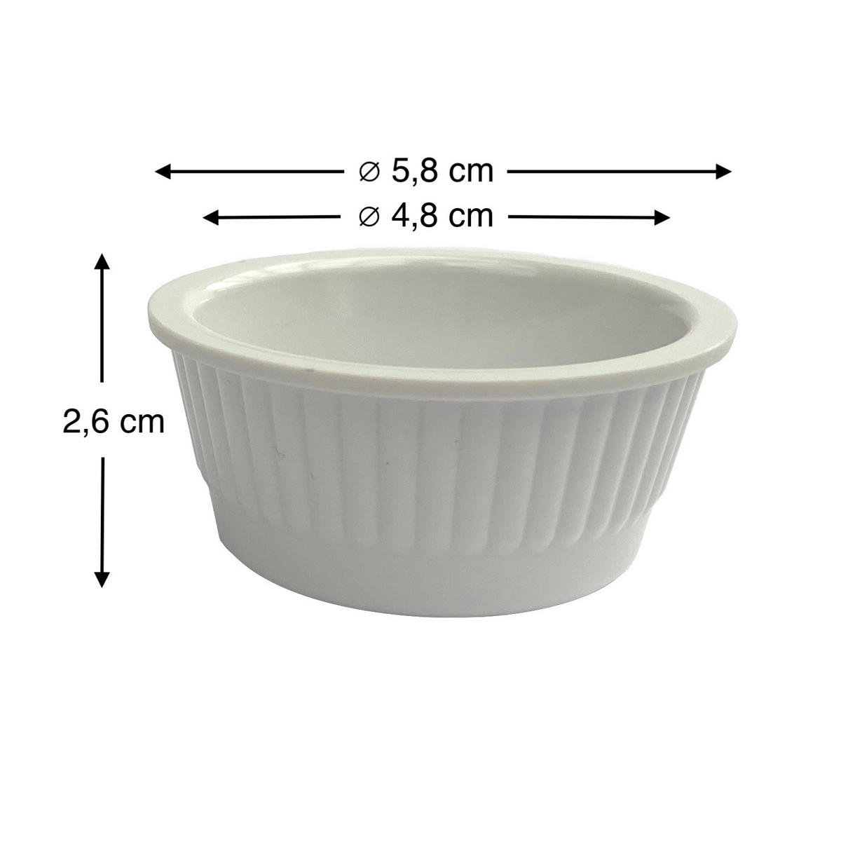 SAUCENSCHÄLCHEN 4er Set Weiß Rund Melamin 20750 - Weiß, Naturmaterialen (5.8/5.8/2.6cm) - DanDiBo