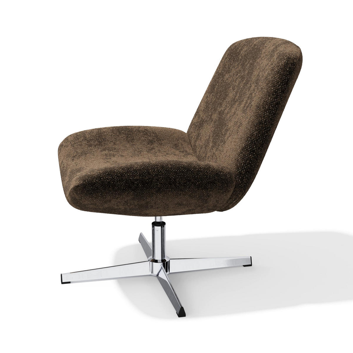 DREHSESSEL ABY Strukturierter Samt Espressobraun 66cm - Dunkelbraun/Braun, Textil (66/81/74cm) - Premium Interiors