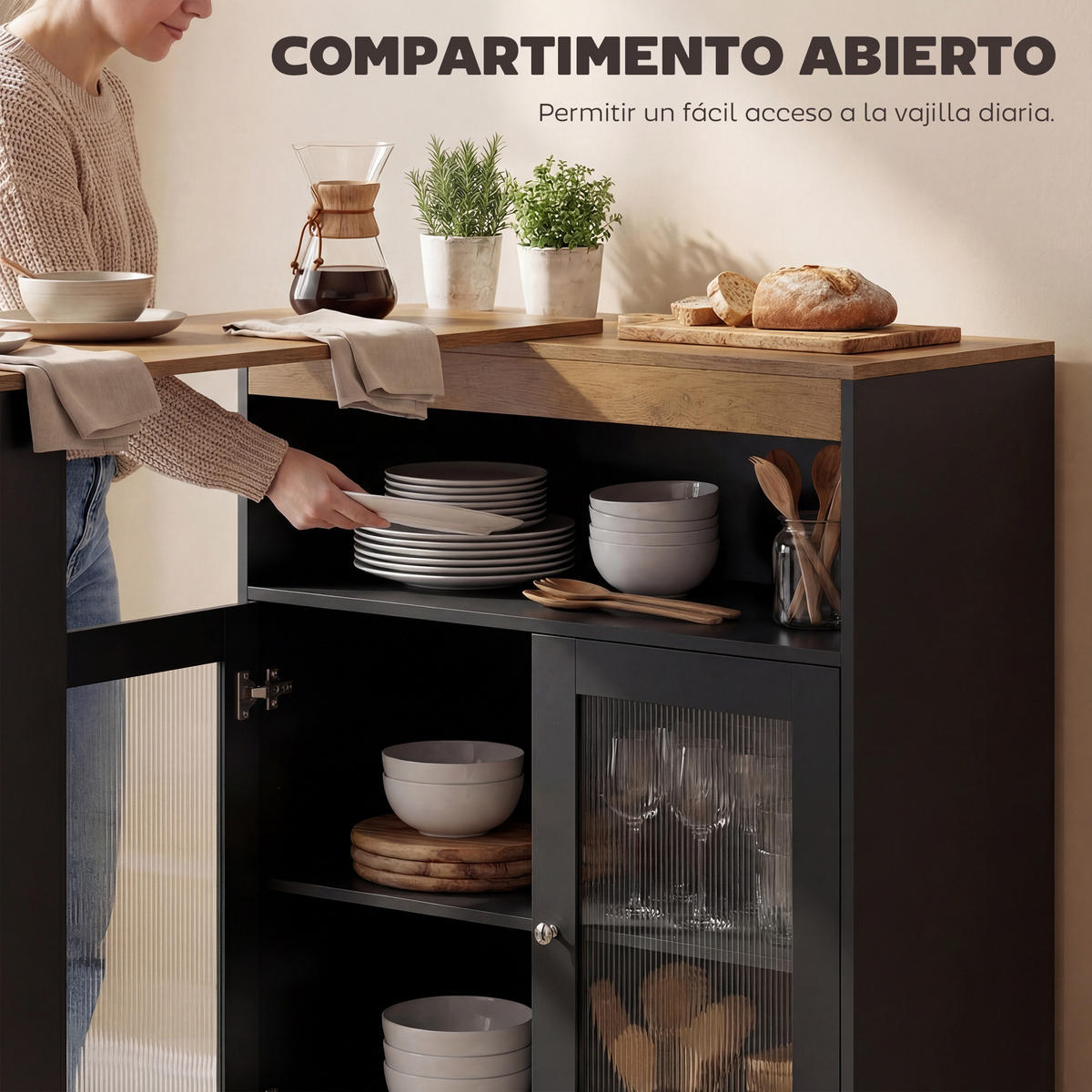 BARTISCH Schwarz 1 Stück - Schwarz, Kunststoff (150/80/105.5cm) - GiPP