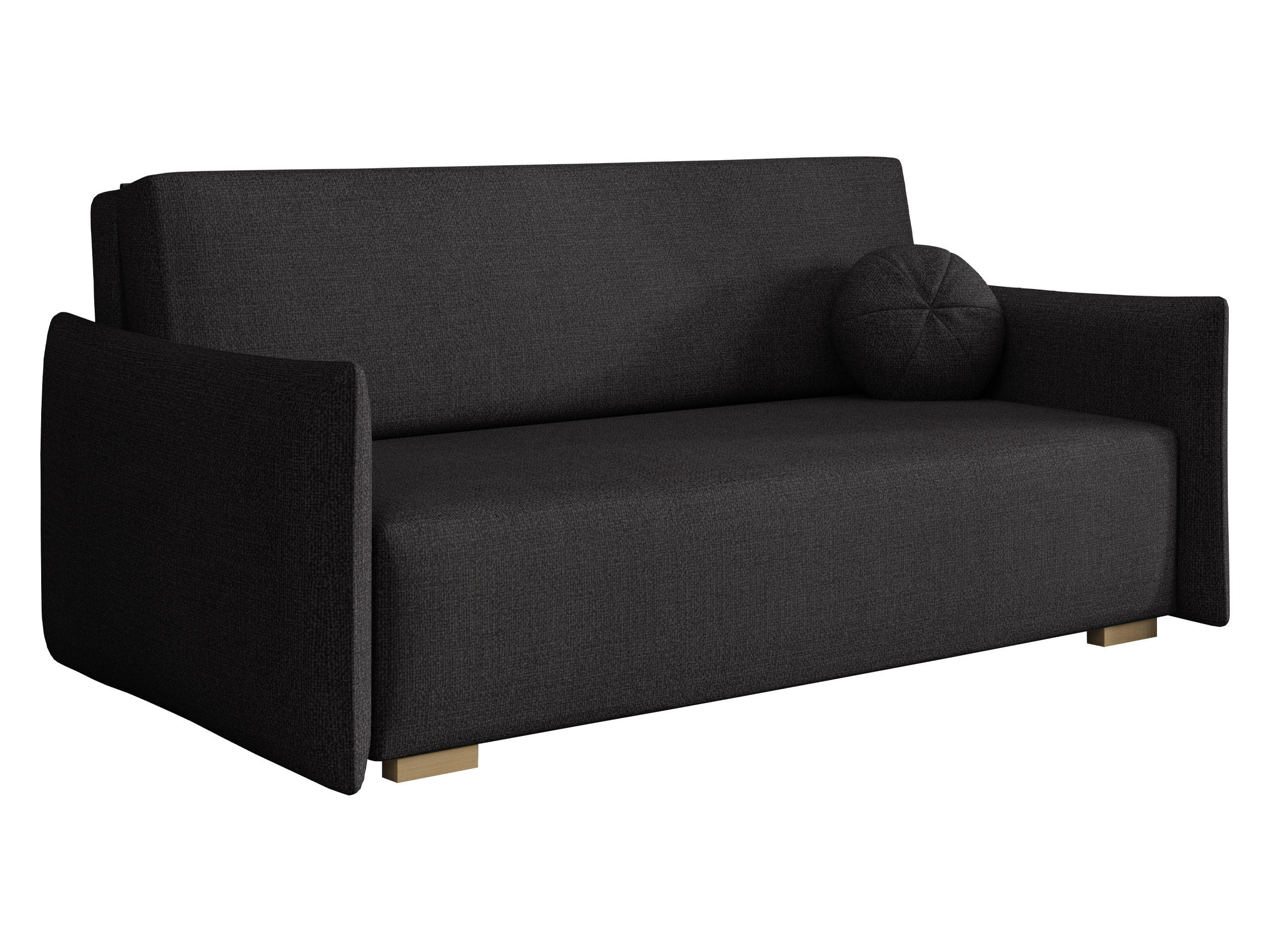 SCHLAFSOFA Viva Glov IV - Schwarz/Naturfarben, Holz/Textil (174/85/98cm) - MIRJAN24