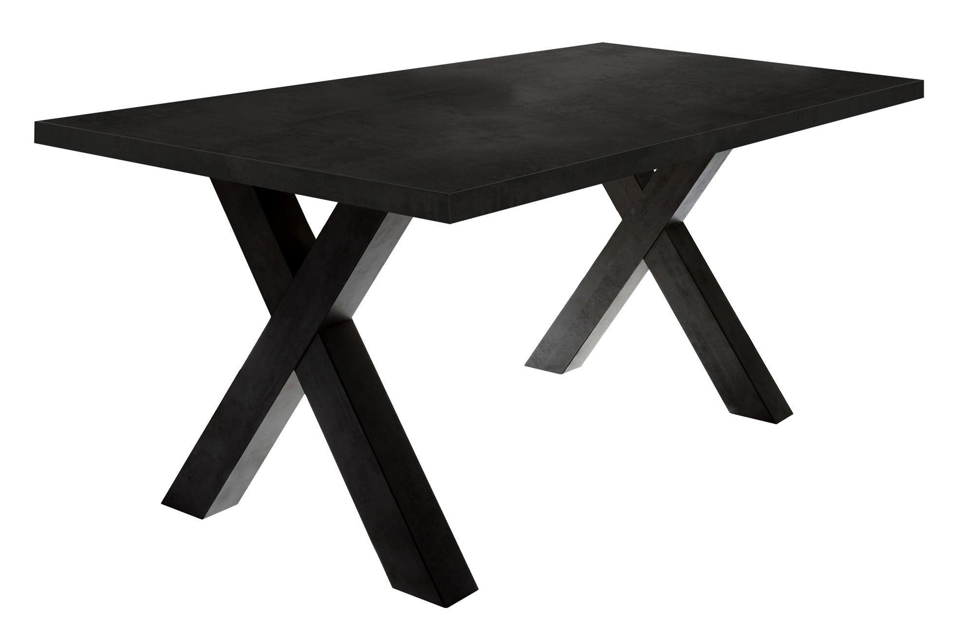 ESSZIMMERTISCH Eike 8 200 x 100 x 75 Esstisch Schwarzstahl - Schwarz, Holz (200/100/75cm) - 58aufmkessel