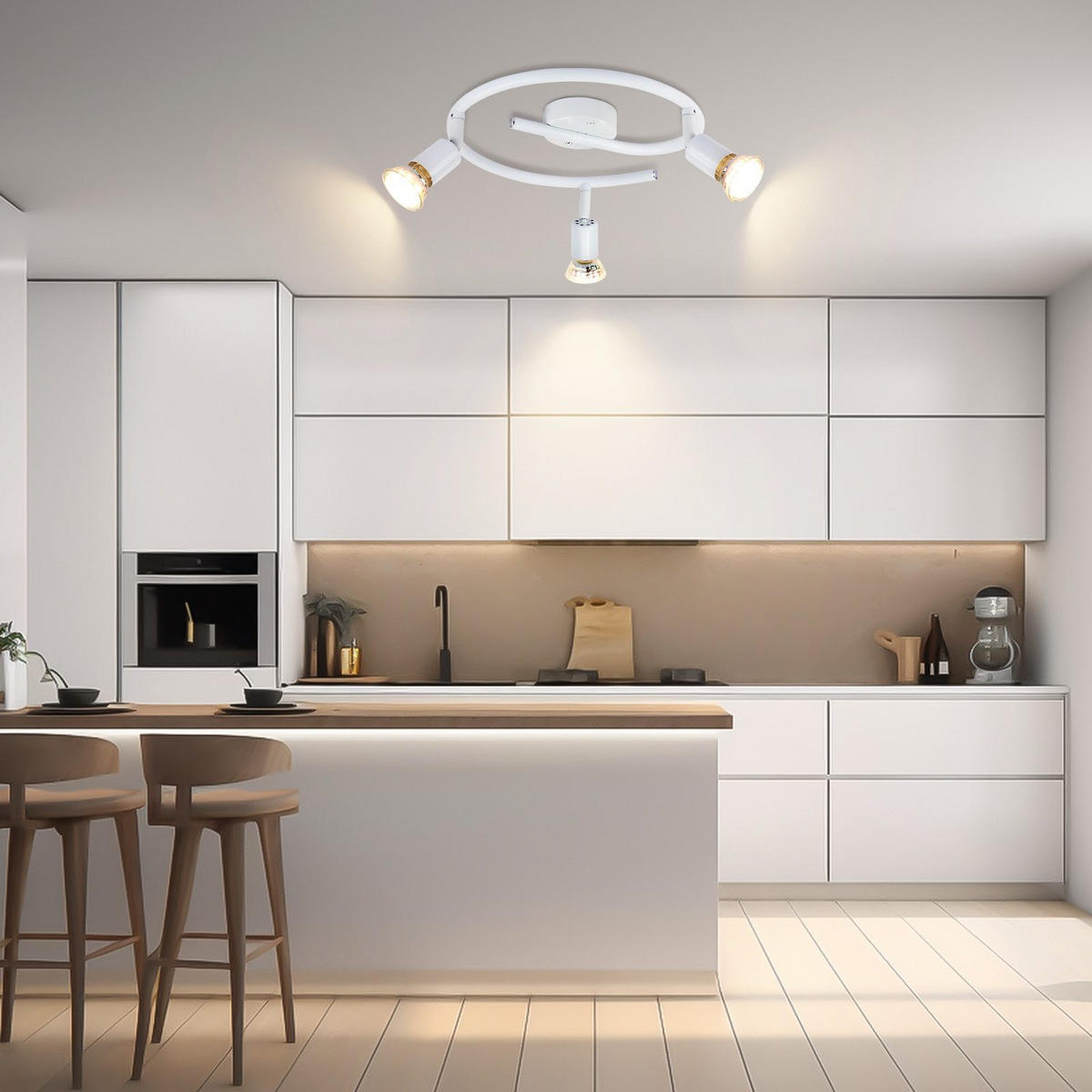 DECKENLEUCHTE Lester 42/15/42cm - Weiß, Metall (42/15/42cm) - Nettlife