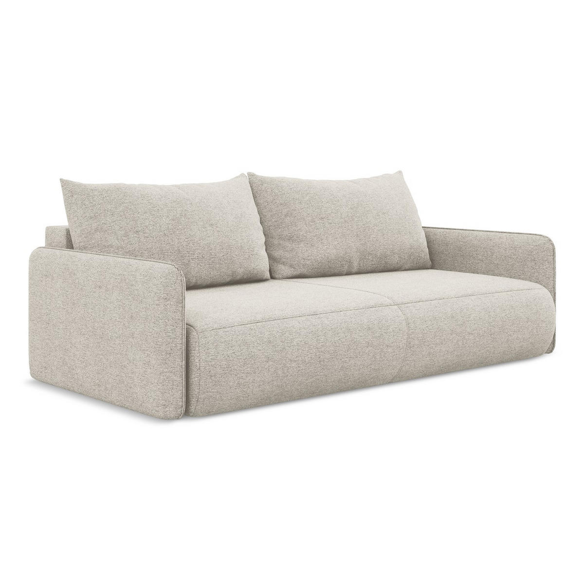 3-SITZER SOFA mit Schlaffunktion Chenille Stoff Grau - Silberfarben/Schwarz, Kunststoff/Textil (216/86/105cm) - LaMiaSofa