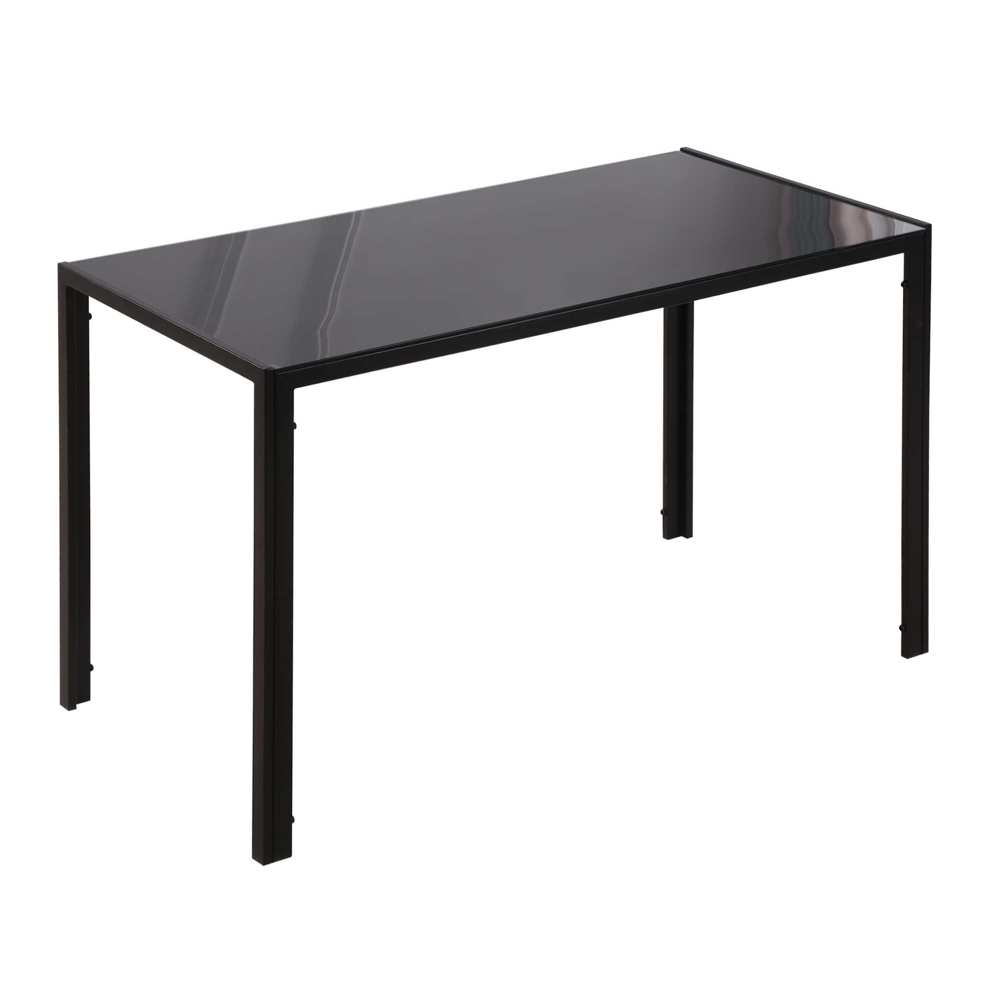 ESSTISCH Küchentisch für 4 Personen, Esszimmertisch für Küche Metall, Schwarz - Schwarz, Metall (120/60/75cm) - HOMCOM