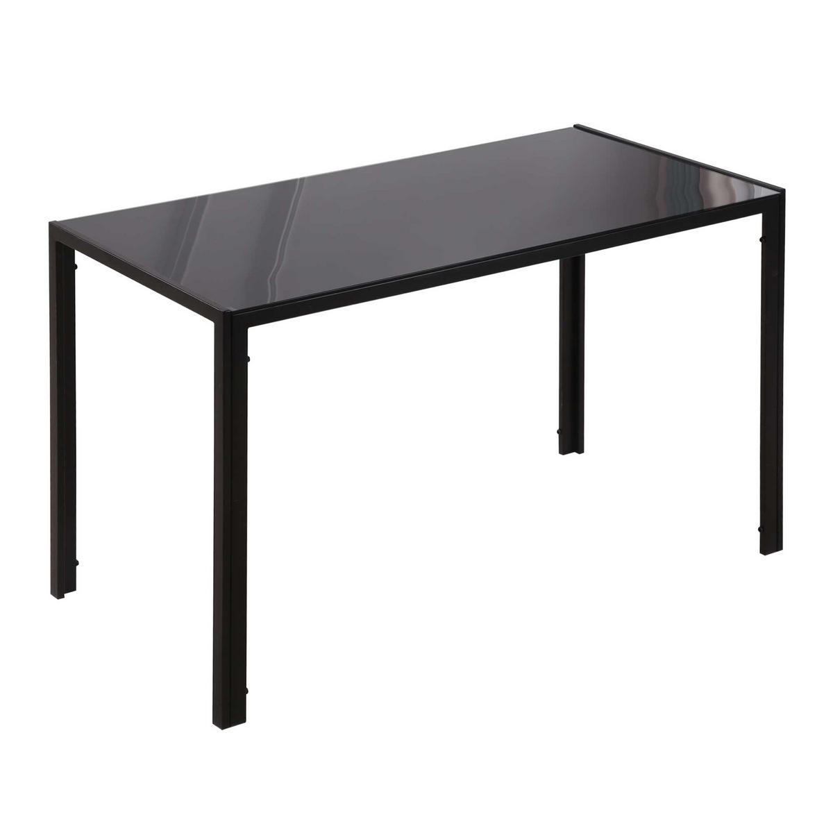 ESSTISCH Küchentisch für 4 Personen, Esszimmertisch für Küche Metall, Schwarz - Schwarz, Metall (120/60/75cm) - HOMCOM