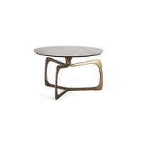 COUCHTISCH mit Metallgestell und Marmorplatte - Goldfarben, Metall (71/71/42cm) - Giner y Colomer