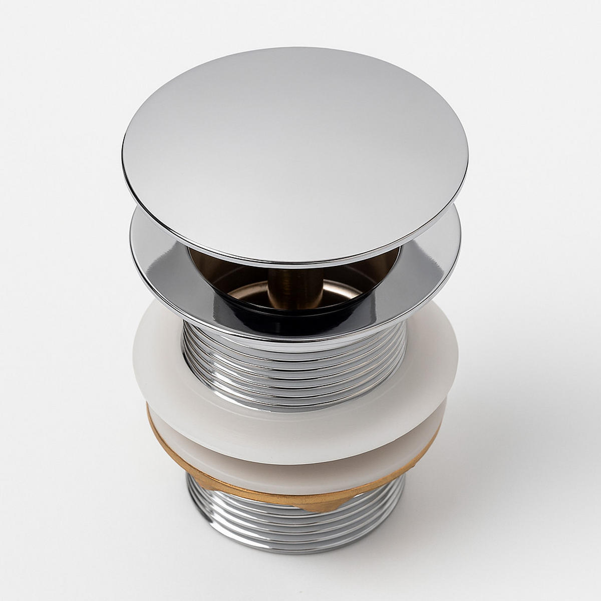 POP-UP-ABFALL Chrom ohne Überlauf - Chromfarben, Metall (5/10/5cm) - Badplaats