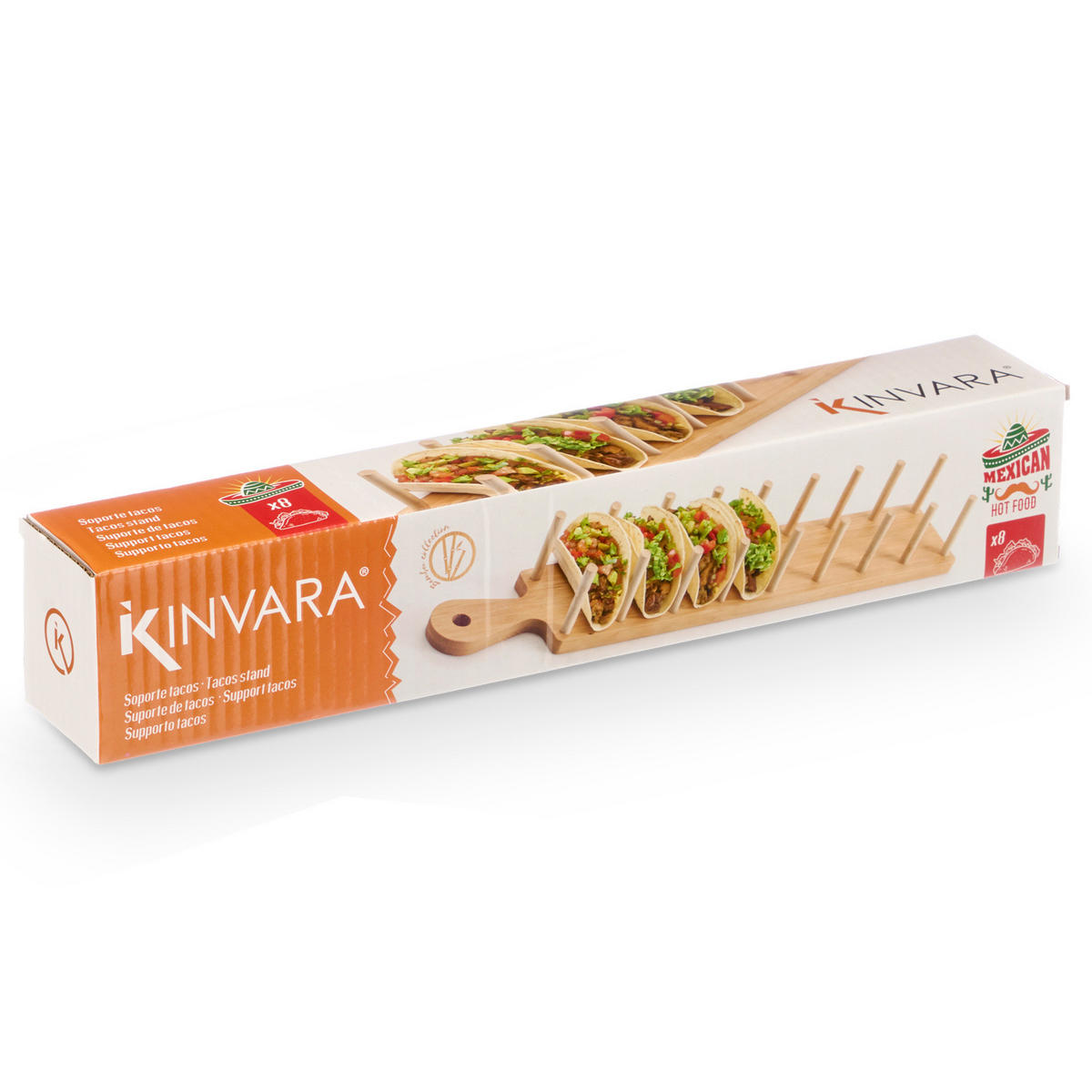 BAMBUSSTÄNDER für 8 Taco Mex Braun 6/41/7 cm - Braun, Naturmaterialien (41/7/6cm) - Kinvara