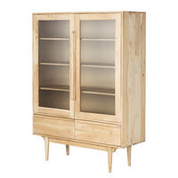 MASSIVER VITRINENSCHRANK - Akazie massiv - Akaziefarben, Glas/Holz (110/150/40cm) - home24