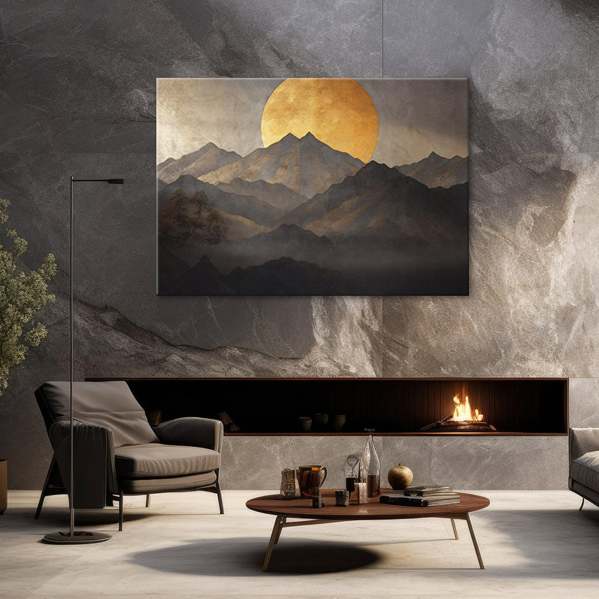 KUNSTDRUCK Gelb 60/40 cm - Gelb, Textil (60/40cm) - KUNSTLOFT