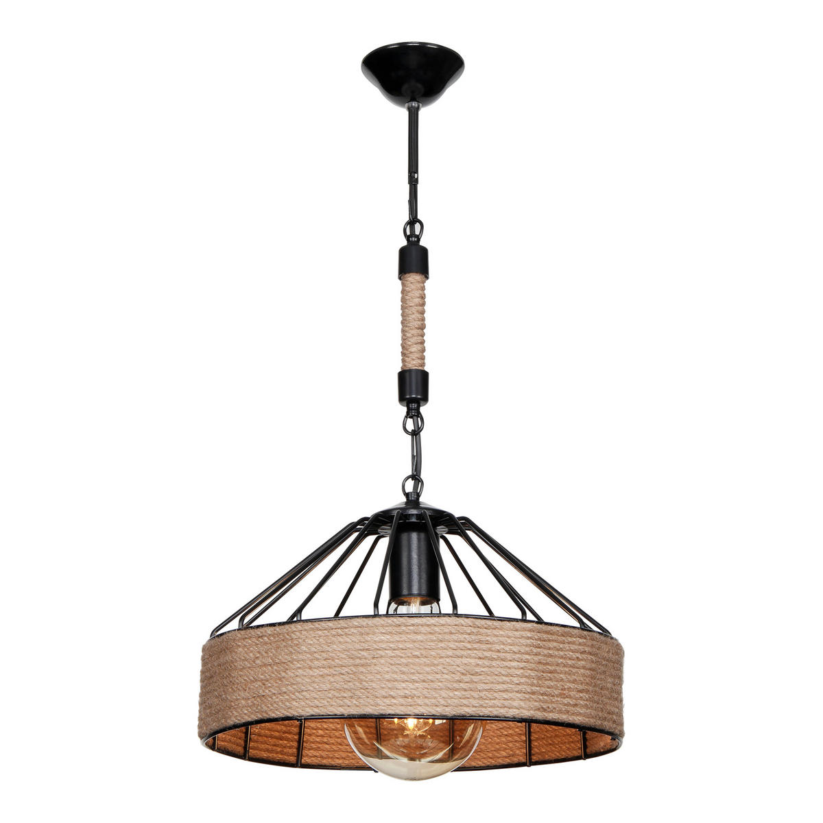 HÄNGELEUCHTE Bridgford - Schwarz, Metall (34/34/61cm) - lux.pro