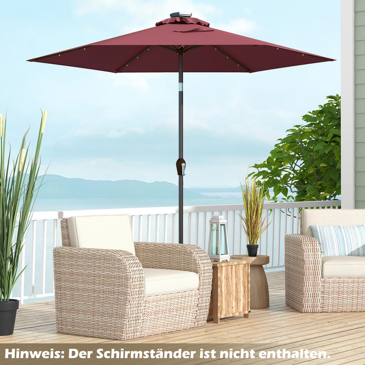 SONNENSCHIRM Kaffee - Braun, Kunststoff (270/270cm) - COSTWAY