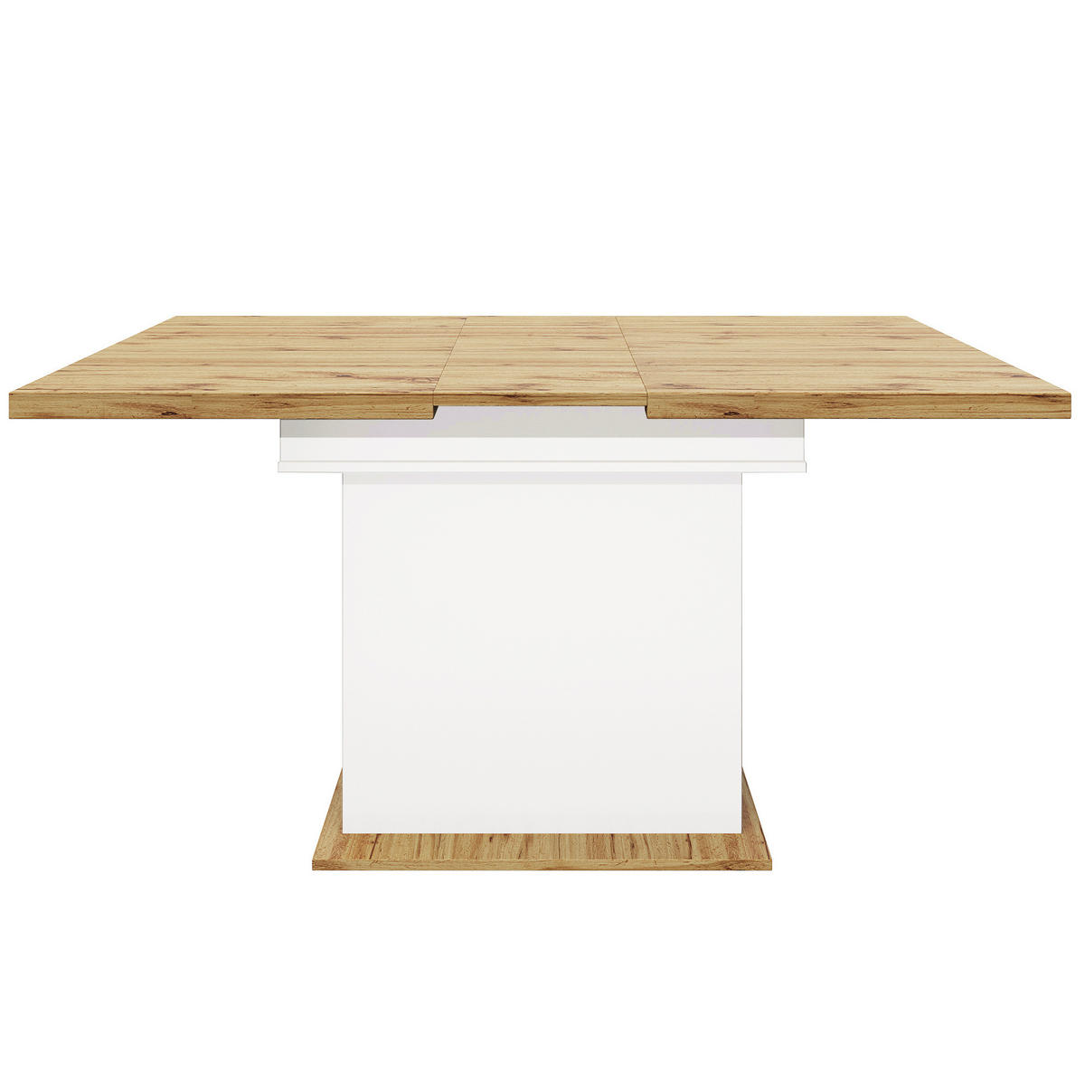 ESSTISCH 110-140/75/80 cm in Natur oder Weiß aus MDF und Metall mit Stauraum - Weiß, Holzwerkstoff (140/80/75cm) - OKMYHOME