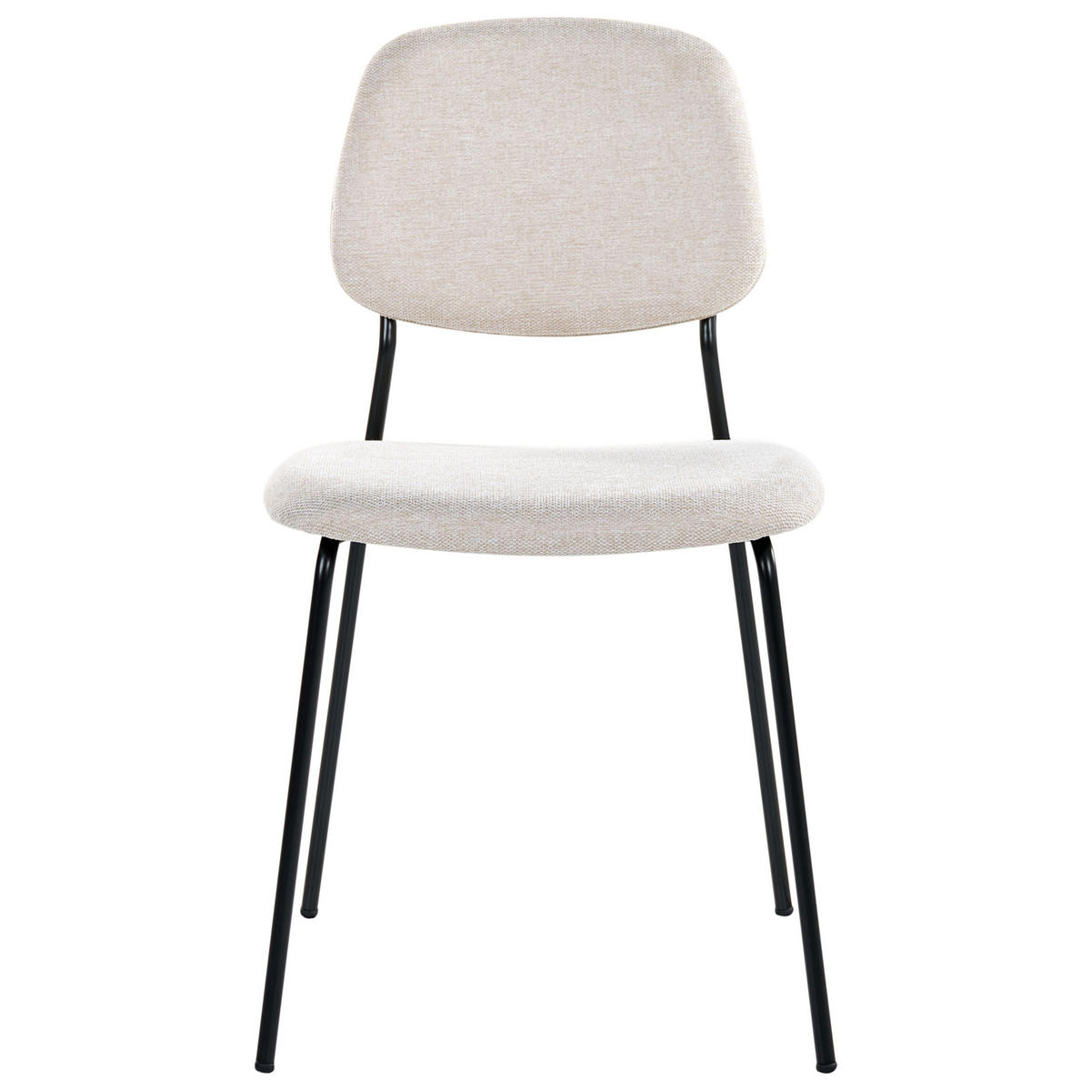 ESSZIMMERSTUHL 4er-Set Stoff Hellbeige Riley - Beige, Textil (48/83/52cm) - Beliani
