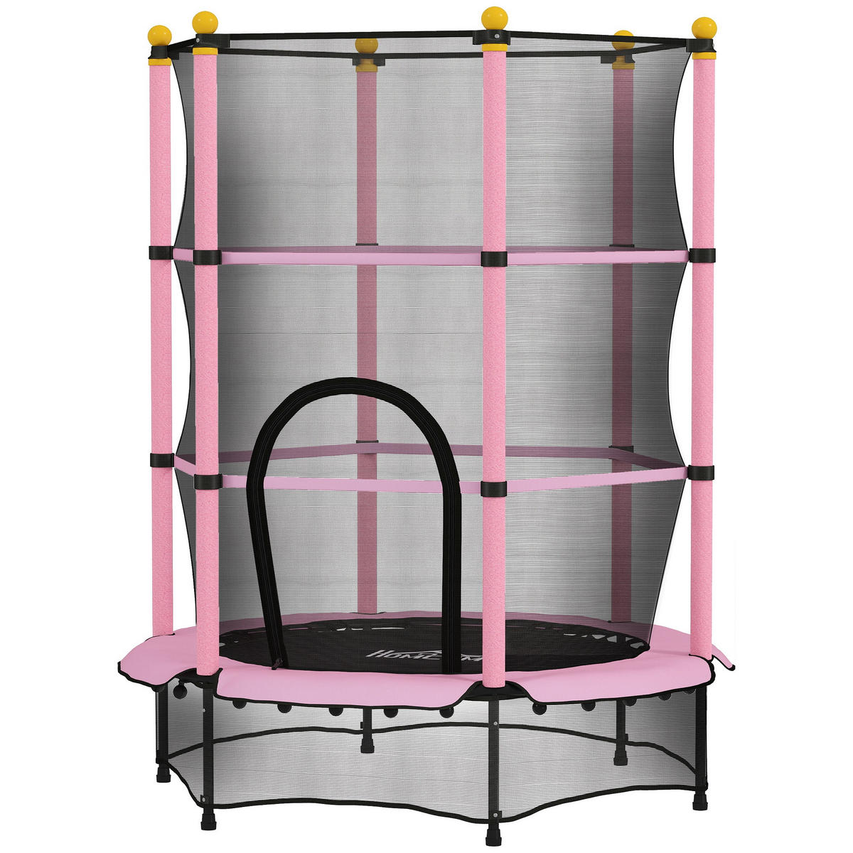 TRAMPOLIN DE-18989 Ø140 cm mit Sicherheitsnetz Rosa - Pink, Metall (140/140cm) - ComfortXL