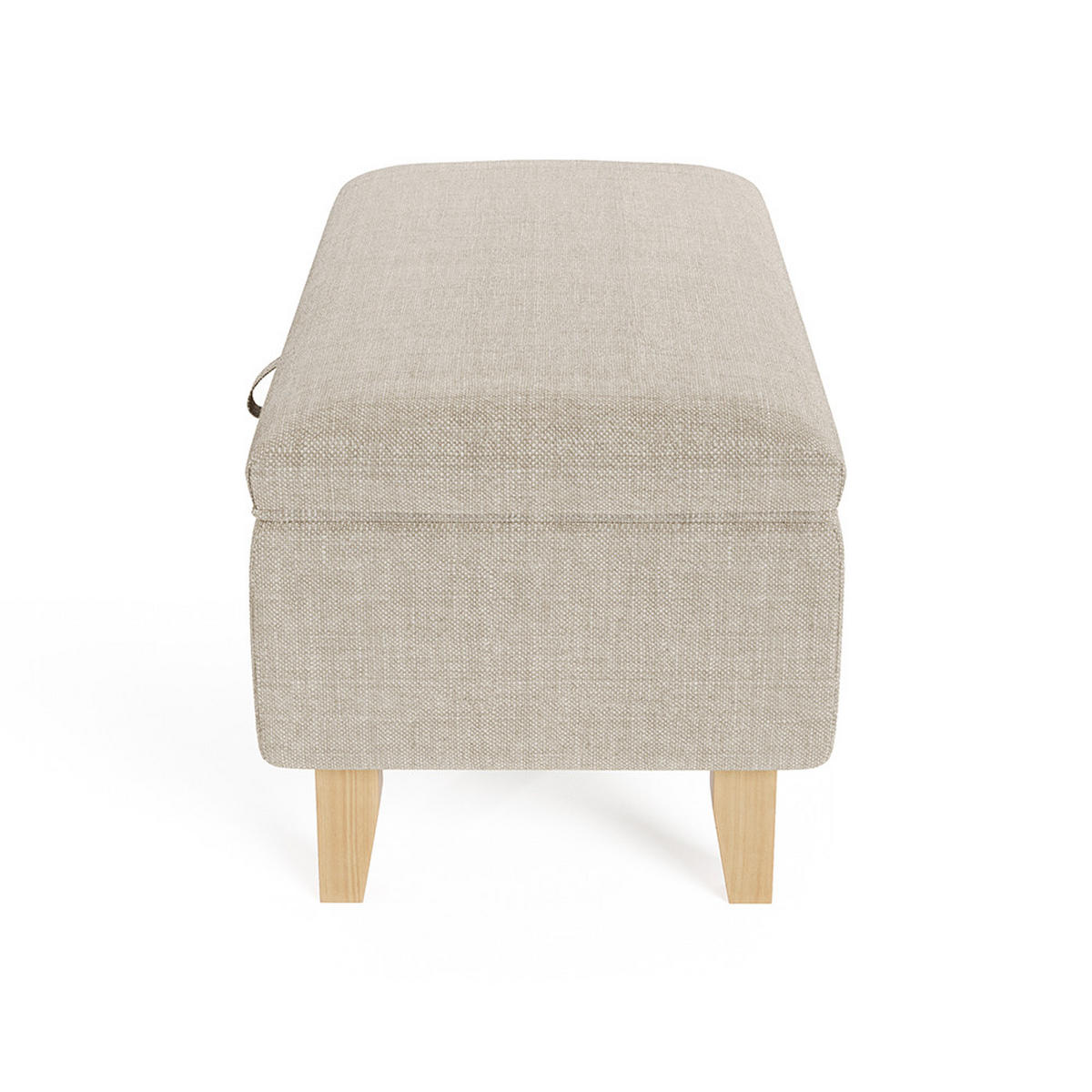 POLSTERHOCKER 71/37/34 cm Stauraum Holzbeine Leinen Beige - Beige, Holz/Textil (71/34/37cm) - Livingandhome
