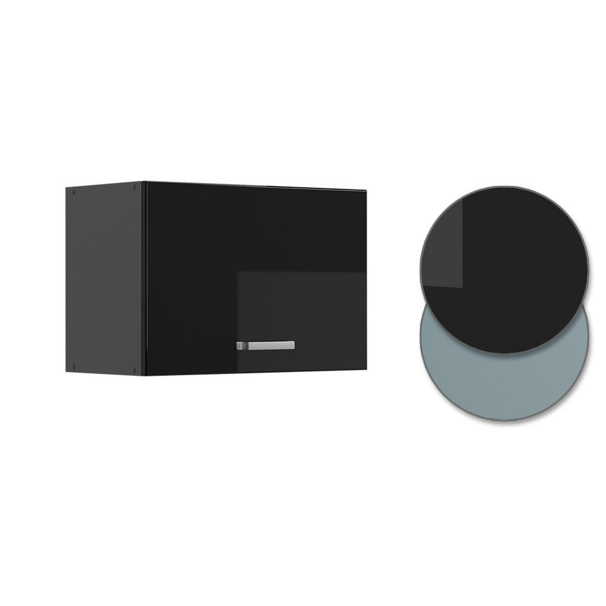 HÄNGESCHRANK R-Line Schwarz Hochglanz 60 cm Flach - Schwarz Hochglanz/Anthrazit, Holzwerkstoff (60/40/31cm) - Vicco