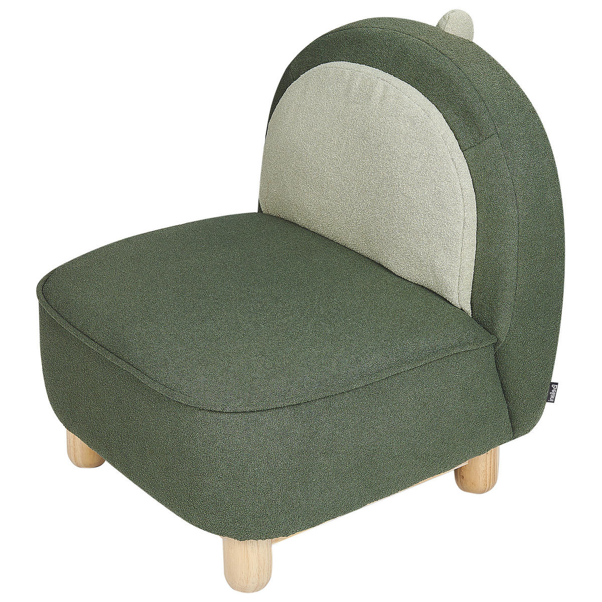 KINDERSESSEL Dinosaurier Stoff Dunkelgrün Faborg - Beige/Braun, Textil (50/56/47cm) - Beliani