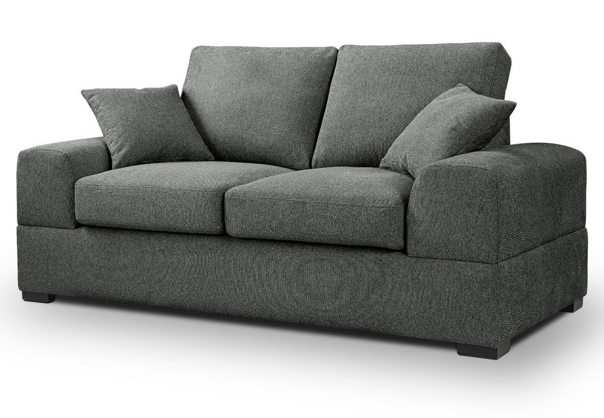 SOFA grau Strukturstoff, Couch 2-Sitzer 182 cm mit Premium Kaltschaum - Schwarz/Grau, Holz/Textil (182/90/93cm) - Inn.Furn