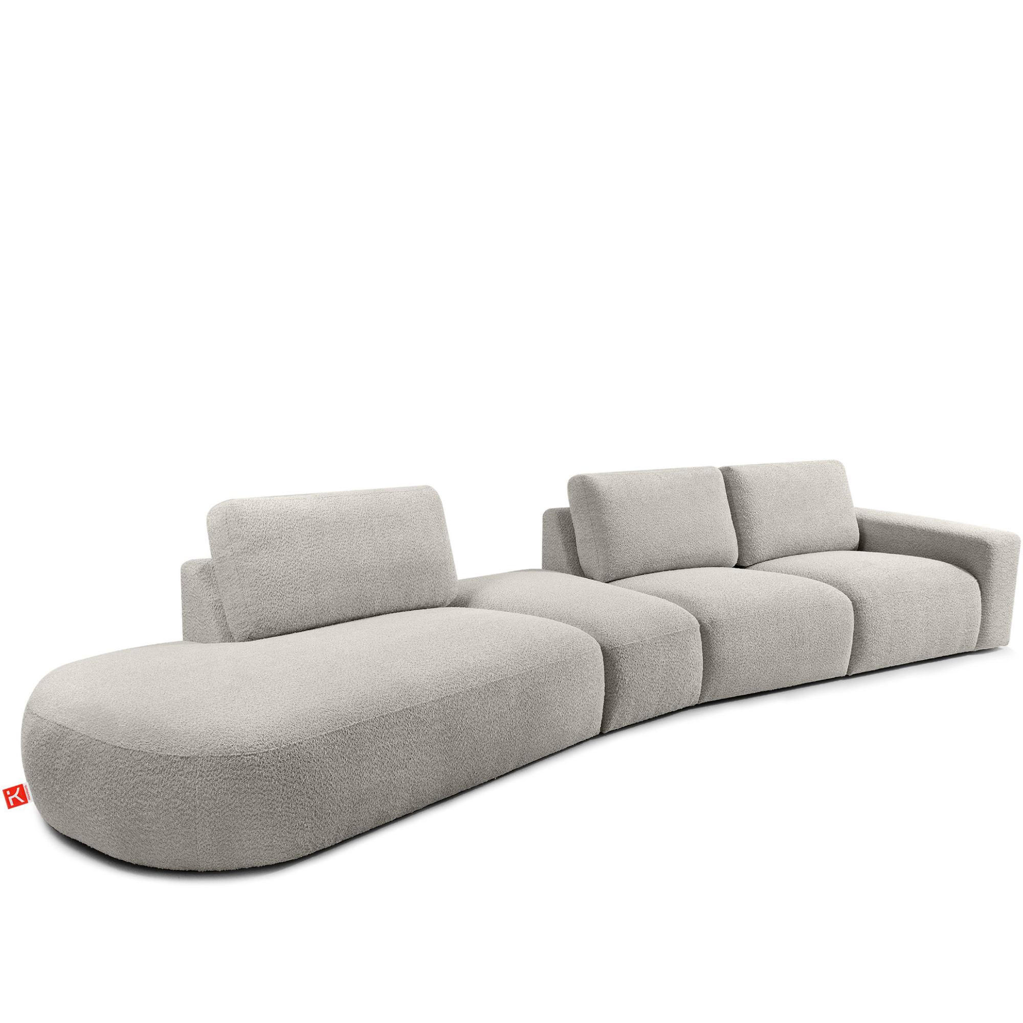 5-SITZER ECKSOFA ZUCCO Boucle links, Hellbraun - Hellbraun, Textil (430/84/105cm) - KONSIMO®