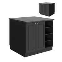 KUCHYŇSKÝ OSTROV Fame-Line Anthrazit-Gold Landhaus - antracitová, kompozitní dřevo (90/82/60cm) - Vicco