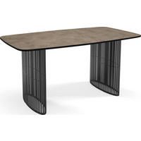 ESSTISCH Cavaro rechteckig oval ausziehbar, Beton-Optik Dunkelgrau 180-256/90/76 cm - Dunkelgrau/Schwarz, Holzwerkstoff/Metall (90/256/76cm) - WFL GROUP