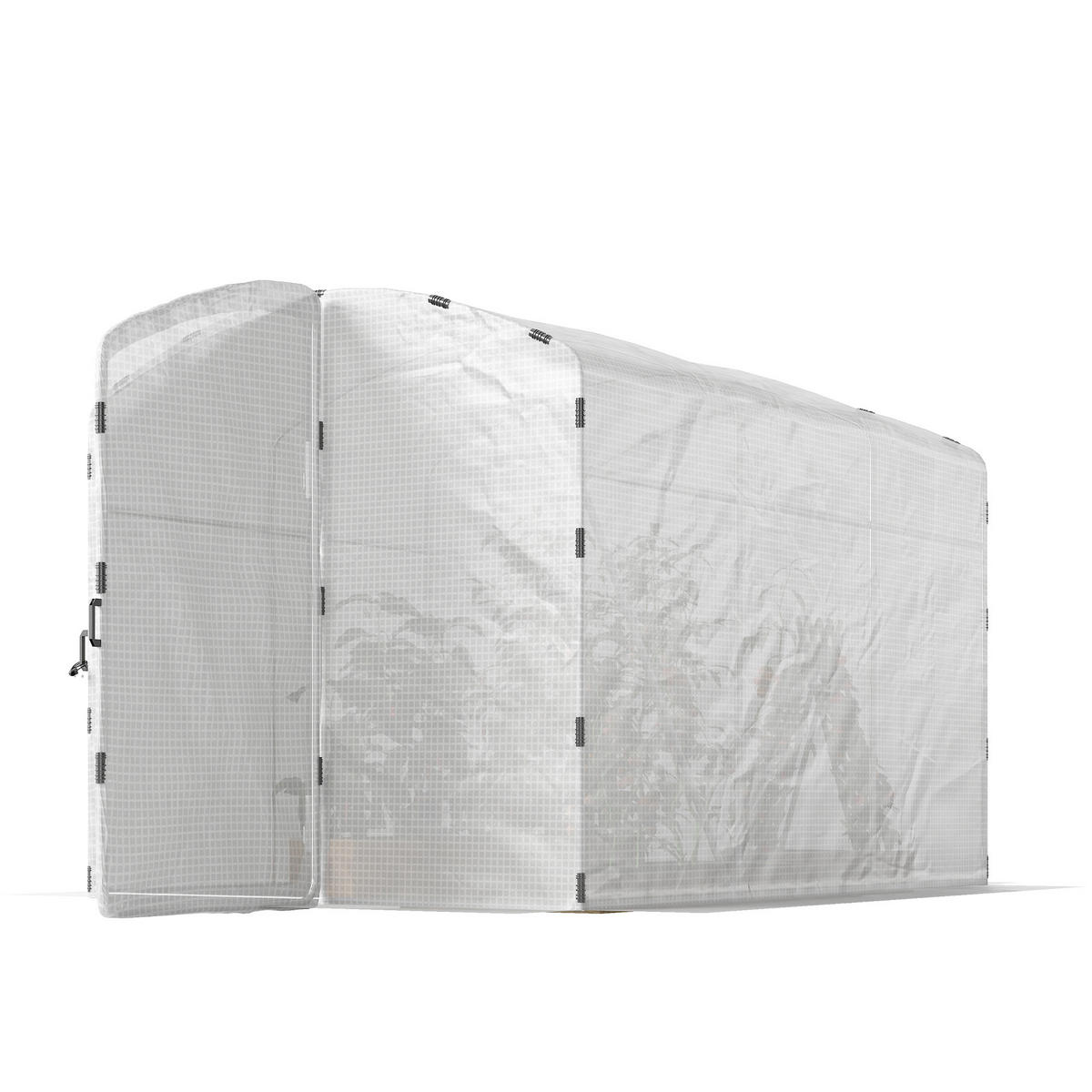 GEWÄCHSHAUS DE-12060 mit verstärkter 220 g/m² PE-Bache Weiß - Weiß, Metall (200/195/300cm) - ComfortXL