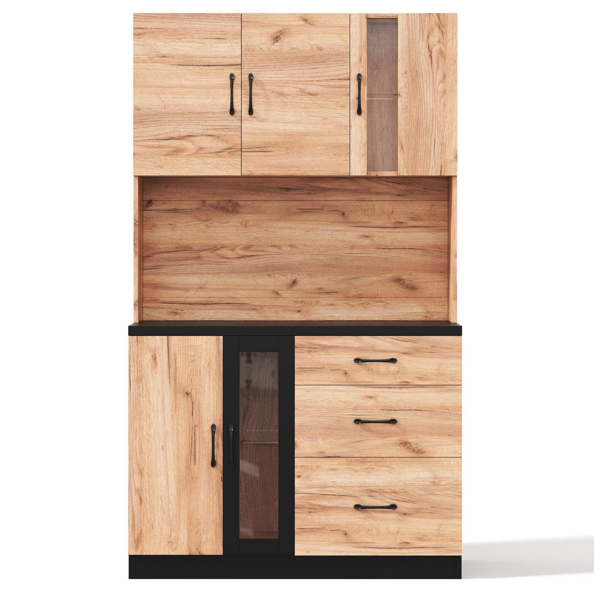 BUFFET 105/40/180 cm neutral aus MDF mit LED - Naturfarben, Holzwerkstoff (105/180/40cm) - OKWISH
