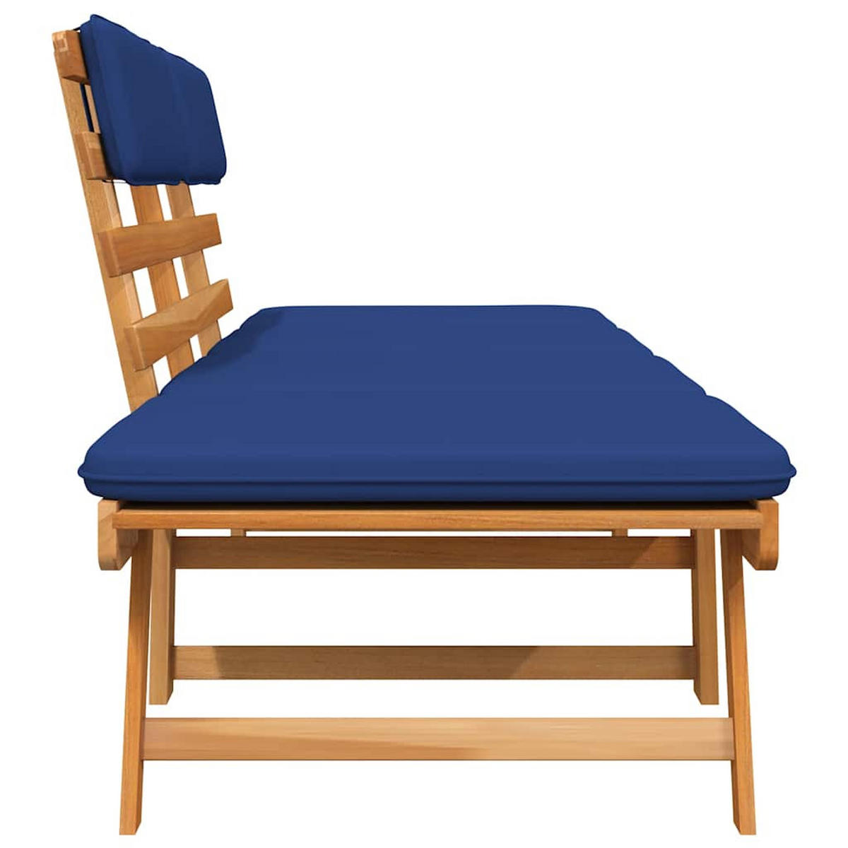 GARTENBANK Mit Auflagen 2-In-1 190 Cm Massivholz Akazie - Blau, Holz (190/74/68cm) - vidaXL