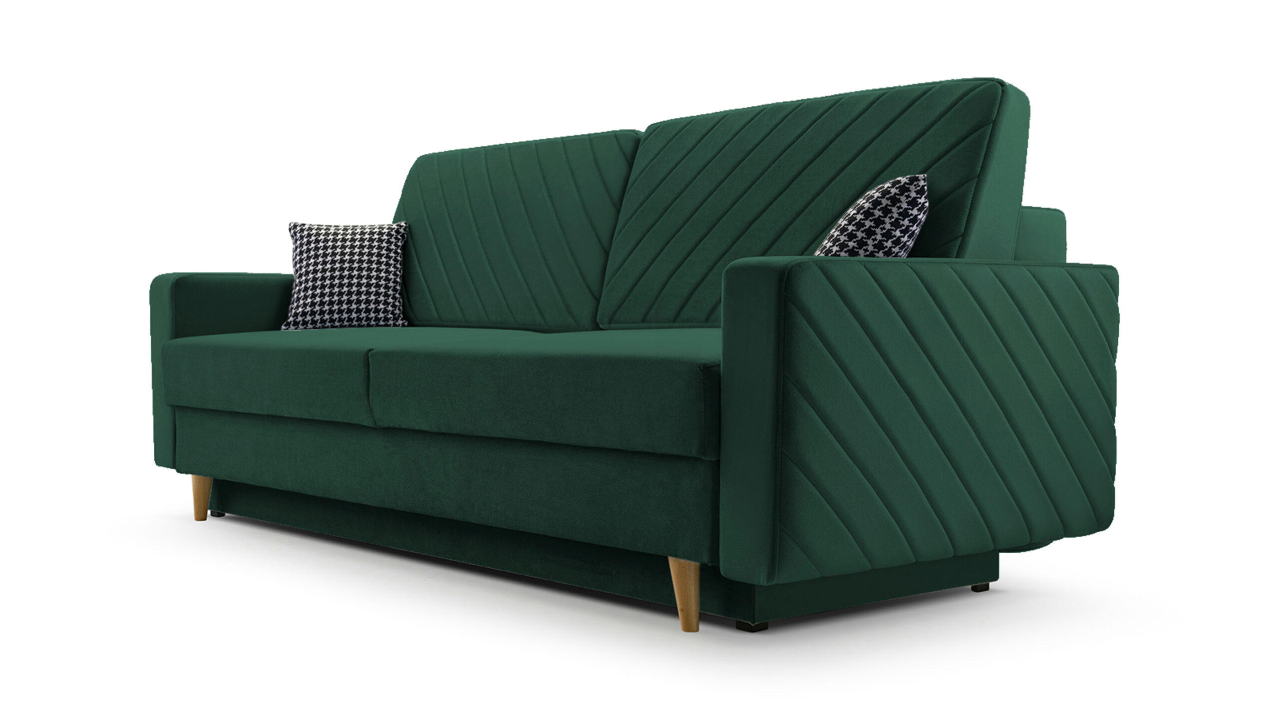 SCHLAFSOFA - California - Kronos 19 Dunkelgrün - Dunkelgrün, Holz (230/96/97cm) - Möblo