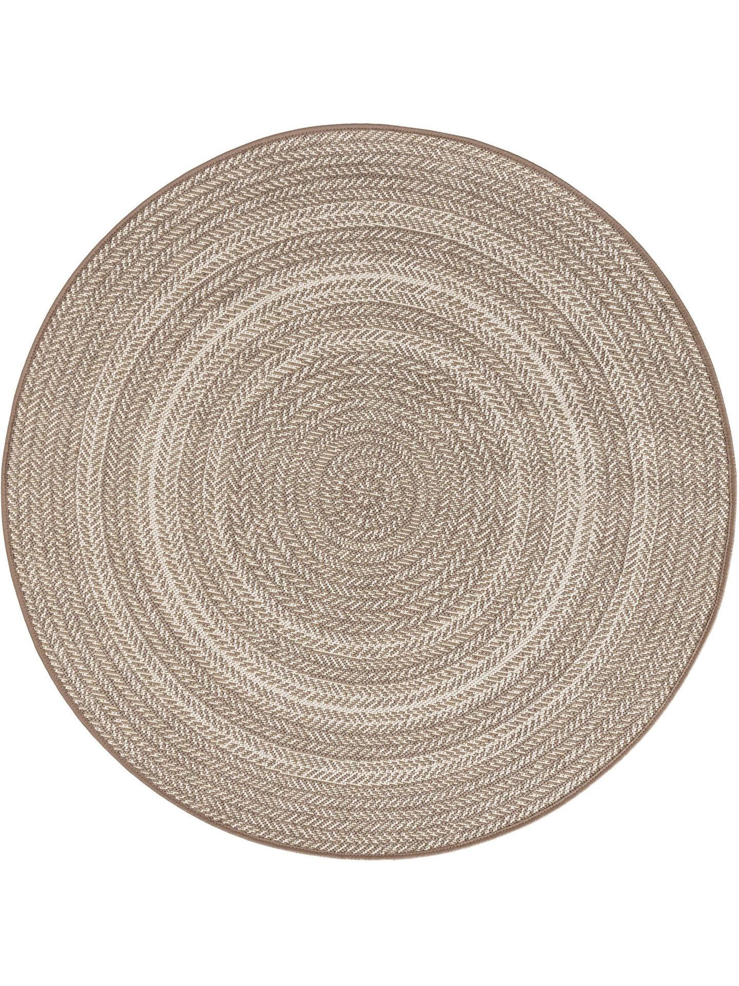 OUTDOORTEPPICH rund Metro Cream/Taupe ø 120 cm rund - Creme, Textil (120/1cm) - KUNSTLOFT
