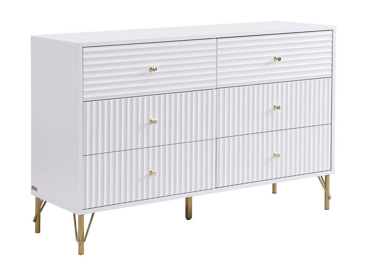 KOMMODE - 120 cm x 40 cm - holz - weiß Loureo - Weiß, Holz (120/78/40cm) - Vente-Unique