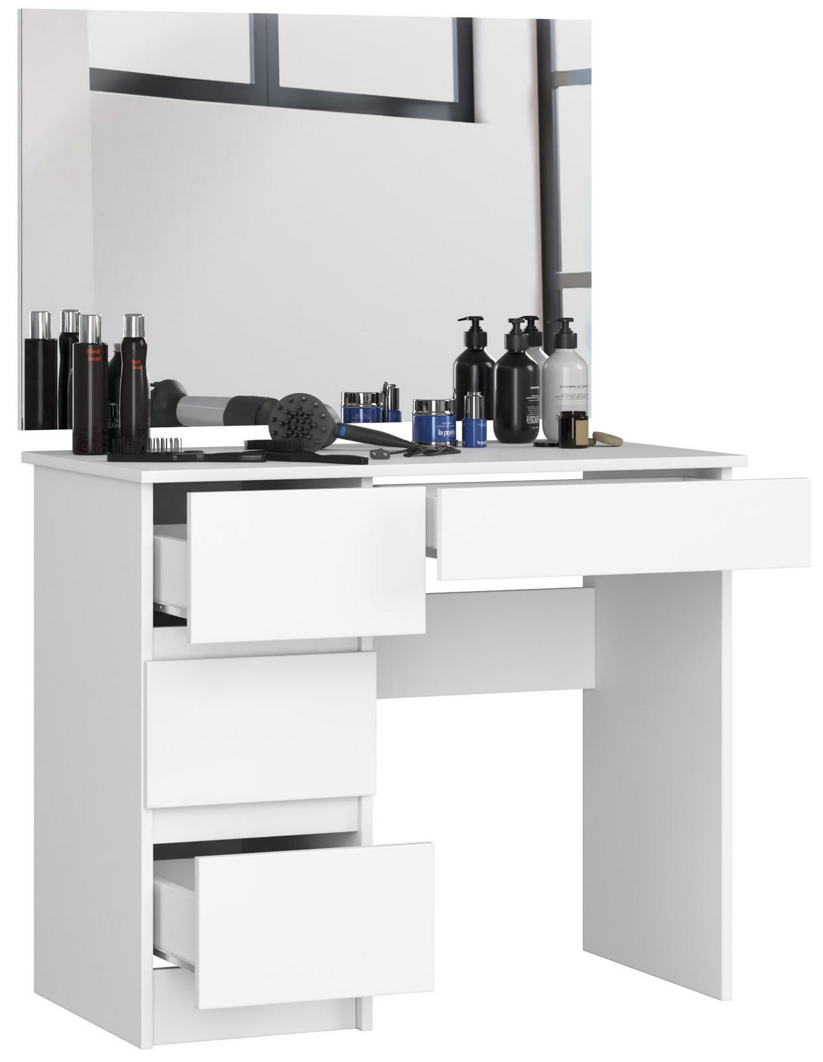 MĂSUȚĂ de machiaj cu oglindă - alb, lemn (90/142/50cm) - RAUMHIRSCH FURNITURE