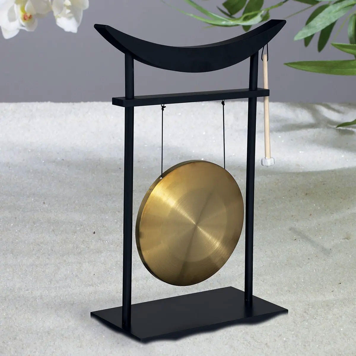 DEKO-GONG Chinesisch 69,5 cm - Schwarz, Metall (24/69.5/48cm) - Atmosphera Createur d´interieur