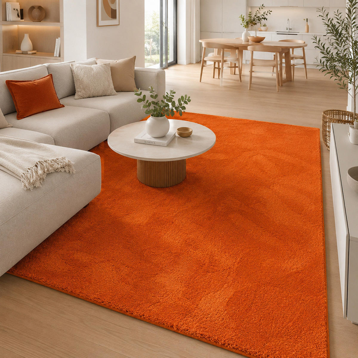HOCHFLOR LANGFLOR SUPER SOFT TEPPICH SILKY - Orange, Textil (120/170cm) - Pergamon