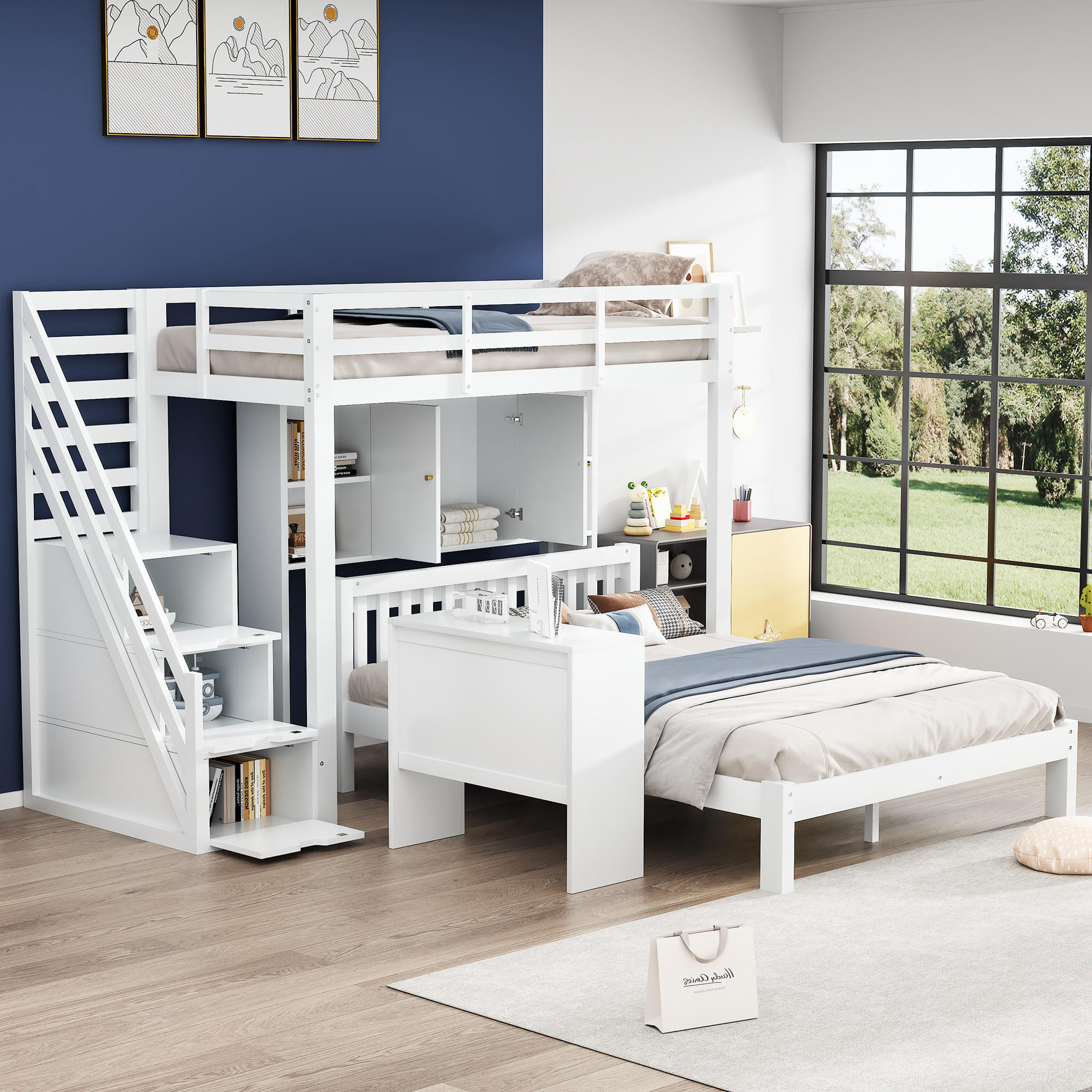 Thumbnail - Okwish Etagenbett, Weiß, Holz, 90x200 cm, Kinder- & Jugendzimmer, Kindermöbel, Kinderbetten, Etagenbetten