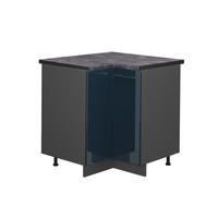 ECKUNTERSCHRANK Fame-Line Dunkelblau Hochglanz 80.5 cm, AP Anthrazit - Anthrazit/Dunkelblau, Holzwerkstoff (80.5/82/60cm) - Vicco