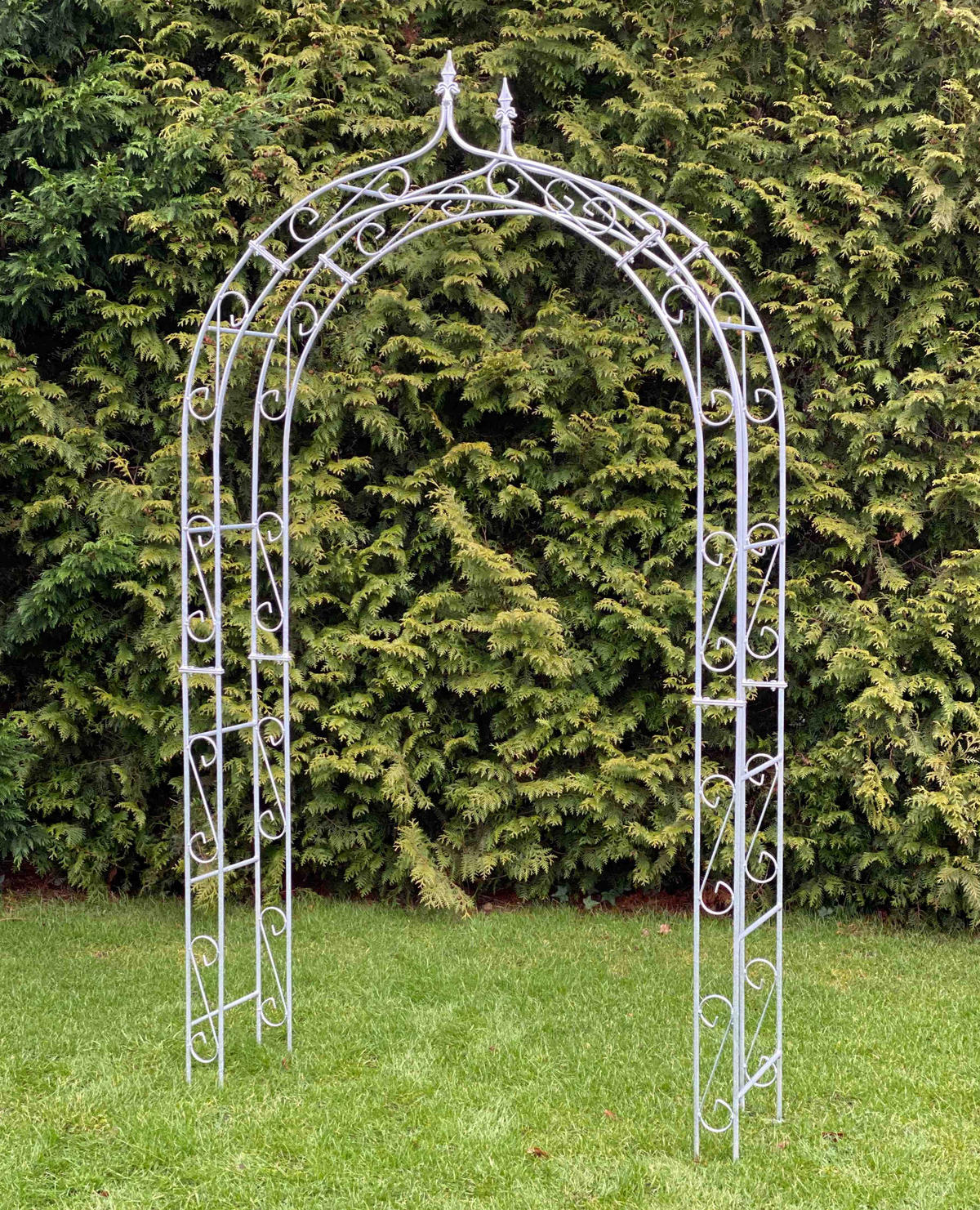 ROSENBOGEN rund Metall verzinkt 140/37/245 cm - Grau, Metall (140/225/37cm) - DanDiBo