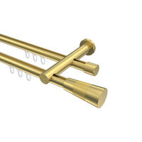 INNENLAUF-GARDINENSTANGEN-SET Platon Tanara 320 cm (geteilt in 2 x 160 cm), 2-läufig, 20 mm Ø Messing-Optik - Messingfarben/Goldfarben, Metall (320cm) - INTERDECO
