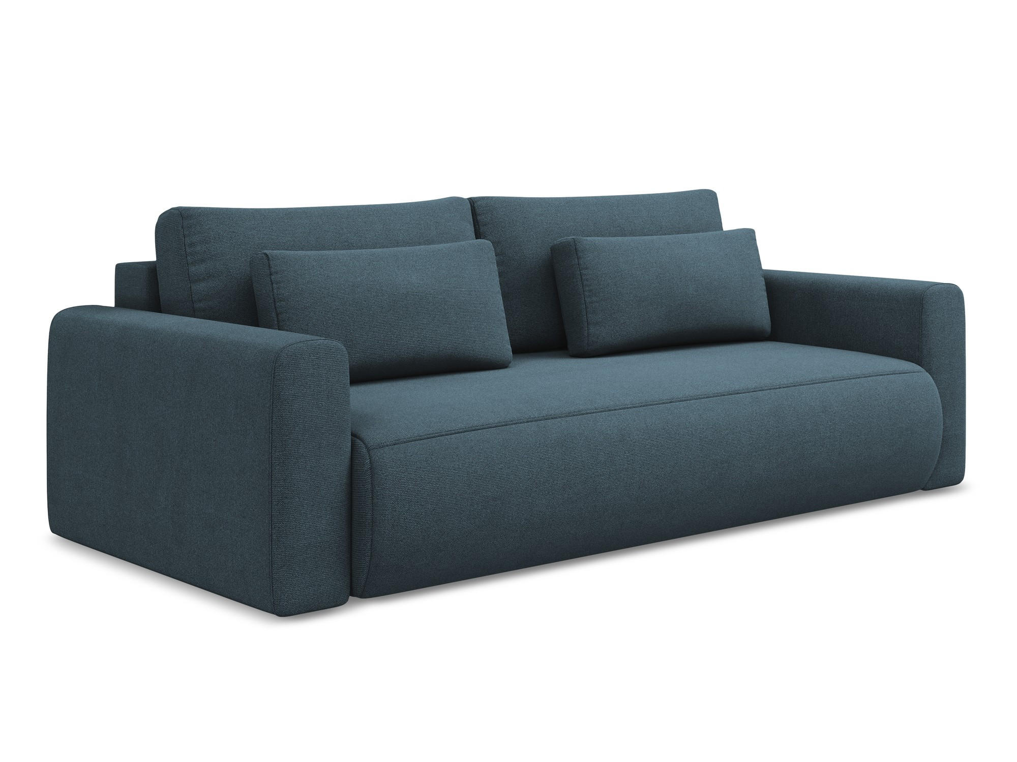 3-SITZER SOFA mit Schlaffunktion Strukturstoff Stoff Blau - Blau/Blaugrau, Kunststoff/Textil (238/82/105cm) - Makamii