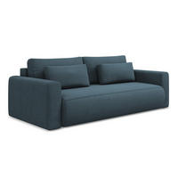3-SITZER SOFA mit Schlaffunktion Strukturstoff Stoff Blau - Blau/Blaugrau, Kunststoff/Textil (238/82/105cm) - Makamii