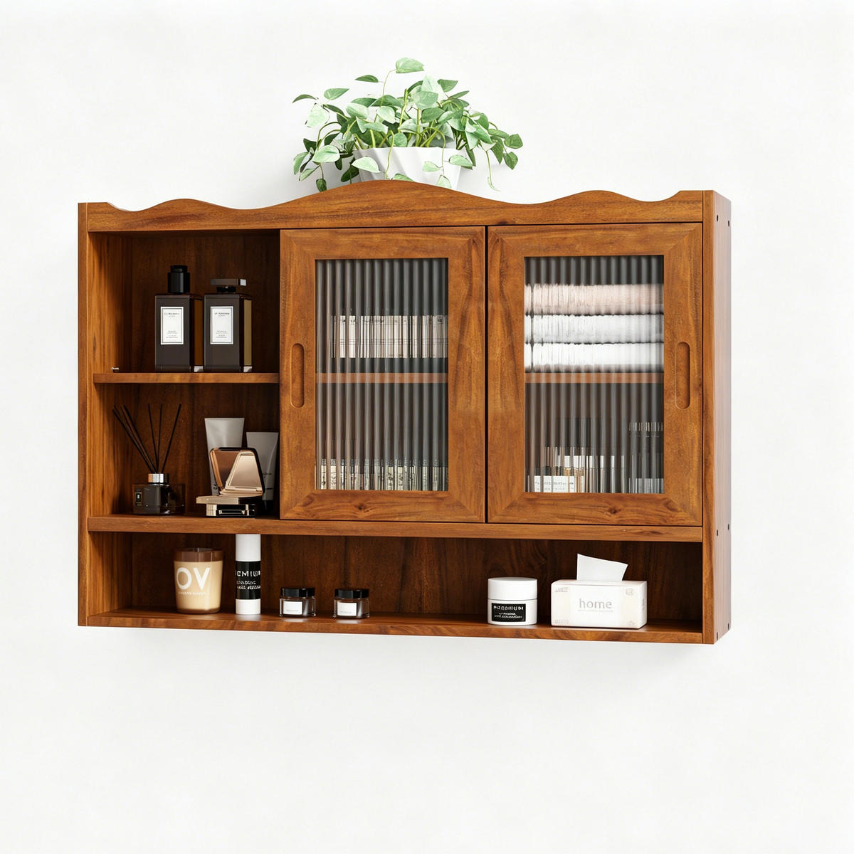 WANDSCHRANK Braun 90/20/60 cm - Braun, Holz (90/60/20cm) - PANGIVO