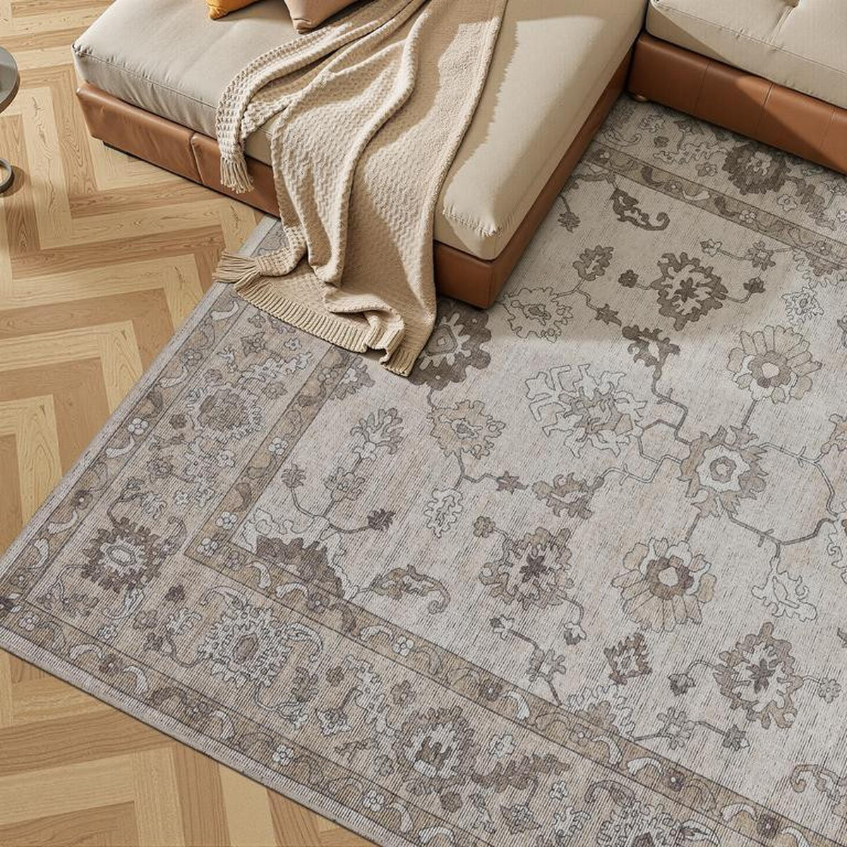 CHENILLE-TEPPICH Script Creme/Beige 200x290 cm - Multicolor, Textil (200/290cm) - Vercai Rugs